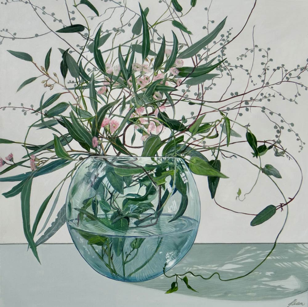 OPTRE1.-Hardenbergia-and-Eucalypt-90x90-$4200 Joanne Sisson